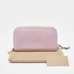مملوكة مسبقًا Bottega Veneta Lilac Intrecciato Leather Zip Around Wallet