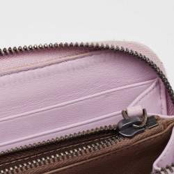 مملوكة مسبقًا Bottega Veneta Lilac Intrecciato Leather Zip Around Wallet