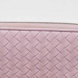 مملوكة مسبقًا Bottega Veneta Lilac Intrecciato Leather Zip Around Wallet