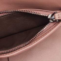 Pre Owned Bottega Veneta Dusty Pink Intrecciato Leather Trifold Wallet