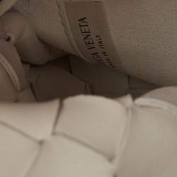 Pre Owned Bottega Veneta White Intrecciato Leather Small Andiamo Tote