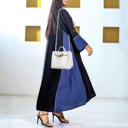 Pre Owned Bottega Veneta White Intrecciato Leather Small Andiamo Tote