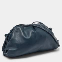 Bottega Veneta Blue Leather Mini The Pouch Bag