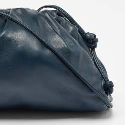 Bottega Veneta Blue Leather Mini The Pouch Bag