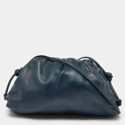 Bottega Veneta Blue Leather Mini The Pouch Bag