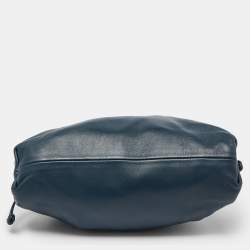 Bottega Veneta Blue Leather Mini The Pouch Bag