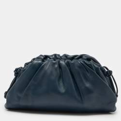 Bottega Veneta Blue Leather Mini The Pouch Bag