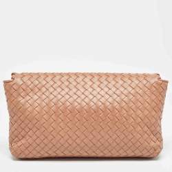 Bottega Veneta Beige Intrecciato Leather Olimpia Flap Shoulder Bag