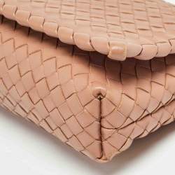 Bottega Veneta Beige Intrecciato Leather Olimpia Flap Shoulder Bag