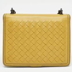 Bottega Veneta Light Yellow Intrecciato Leather Mini Runway Shoulder Bag