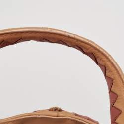 مملوكة مسبقًا Bottega Veneta Beige/Burgundy Quilted Leather Shopper Tote