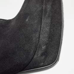 Bottega Veneta Black Suede Platform Ankle Boots Size 38.5