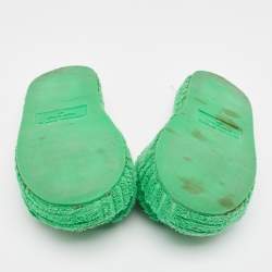 Bottega Veneta Green Cotton Fabric Sponge Platform Slides Size 36