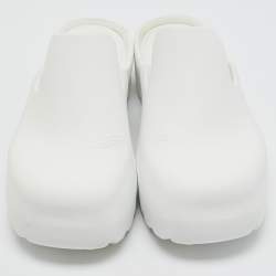 Pre Owned Bottega Veneta White Rubber Mule Sandals Size 43 