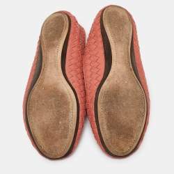 Bottega Veneta Pink Intrecciato Leather Smoking Slippers Size 40