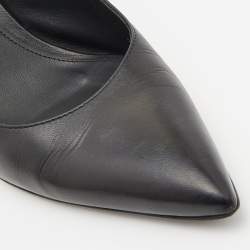 Pre Owned Bottega Veneta Black Leather Pointed Toe Slingback Pumps Size 38