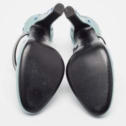 مملوكة مسبقًا Bottega Veneta Grey Patent Leather Printed D'Orsay Pumps Size 38.5