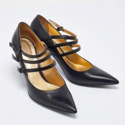 مملوكة مسبقًا حذاء كعب عالي بوتيغا فينيتا جلد أسود ماري جين مقاس 37.5