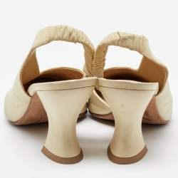 مملوكة مسبقًا Bottega Veneta Beige Leather Slingback D'orsay Pumps Size 39