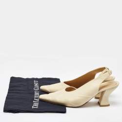 مملوكة مسبقًا Bottega Veneta Beige Leather Slingback D'orsay Pumps Size 39
