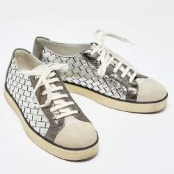 Bottega Veneta Multicolor Intrecciato Leather Sail Sneakers Size 37