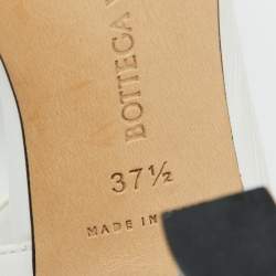 Pre Owned Bottega Veneta White Leather Thong Slide Sandals Size 37.5