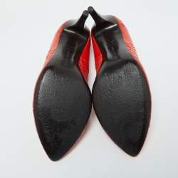 Pre Owned حذاء كعب عالي بوتيغا فينيتا تفاصيل إنترشياتو جلد أسود مقاس 40