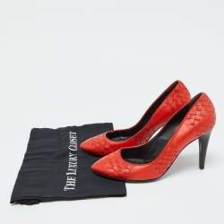 Pre Owned حذاء كعب عالي بوتيغا فينيتا تفاصيل إنترشياتو جلد أسود مقاس 40