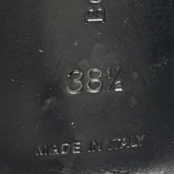 Pre Owned Bottega Veneta Black/Metallic Leather Slingback Pumps Size 38.5