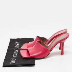 مملوكة مسبقًا Bottega Veneta Red Leather Slide Sandals Size 38.5