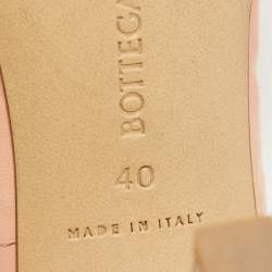 Pre Owned Bottega Veneta Orange Leather Lido Slide Sandals Size 40