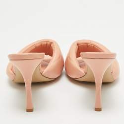 Pre Owned Bottega Veneta Orange Leather Lido Slide Sandals Size 40