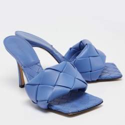 Bottega Veneta Purple Quilted Leather Lido Slide Sandals Size 40  