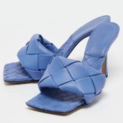 Bottega Veneta Purple Quilted Leather Lido Slide Sandals Size 40  