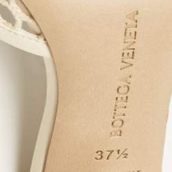 مملوكة مسبقًا Bottega Veneta Cream Leather and Mesh Stretch Ankle Strap Sandals Size 37.5