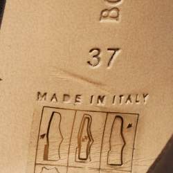 Pre Owned Bottega Veneta Black Mesh and Leather Chain Detail Square Toe Pumps Size 37