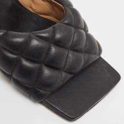 Pre Owned Bottega Veneta Black Leather Lido Slide Sandals Size 39