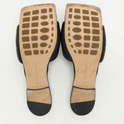 Bottega Veneta Black Quilted Leather Lido Flat Slides Szie 39