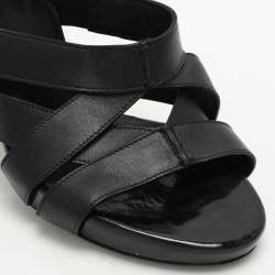 Bottega Veneta Black Leather Strappy Sandals Size 36.5