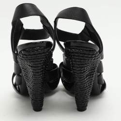 Bottega Veneta Black Leather Strappy Sandals Size 36.5