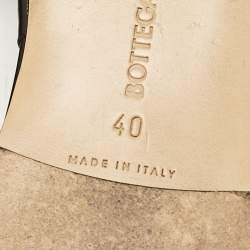 Pre Owned Bottega Veneta Black Leather Lido Flat Slides Size 40