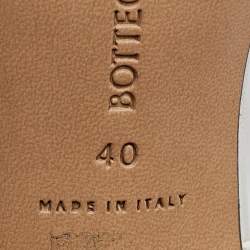 Bottega Veneta White Leather Square Toe Slide Sandals Size 40