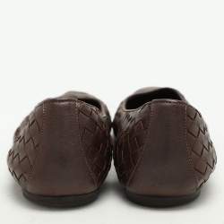 Bottega Veneta Brown Intrecciato Leather Ballet Flats Size 41