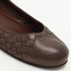 Bottega Veneta Brown Intrecciato Leather Ballet Flats Size 41