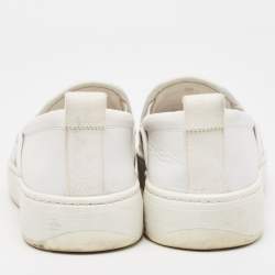 Pre Owned Bottega Veneta White Leather Dodger Slip On Sneakers Size 38