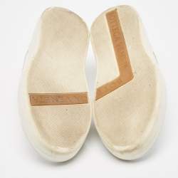 Pre Owned Bottega Veneta White Leather Dodger Slip On Sneakers Size 38