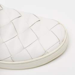 Pre Owned Bottega Veneta White Leather Dodger Slip On Sneakers Size 38