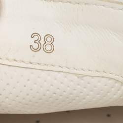 Pre Owned Bottega Veneta White Leather Dodger Slip On Sneakers Size 38