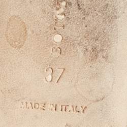 Pre Owned Bottega Veneta Burgundy Intrecciato Leather Ballet Flats Size 37