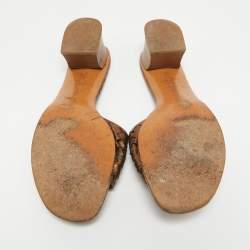 مملوكة مسبقًا Bottega Veneta Metallic Intrecciato Leather Ravello Slide Sandals Size 40.5